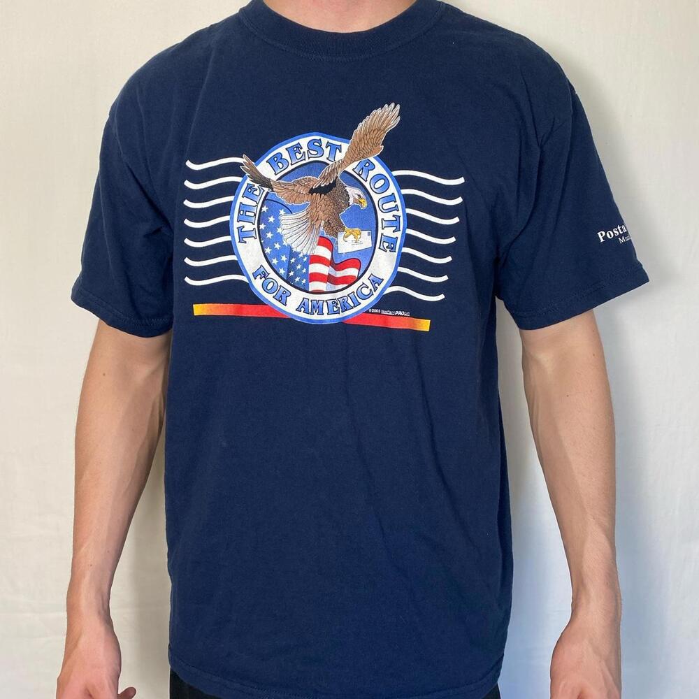 Vintage 2003 the best route for America post office tee.